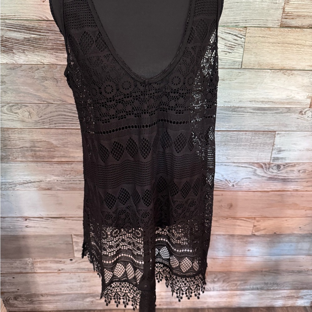 OP Black Crochet Swim Cover-Up